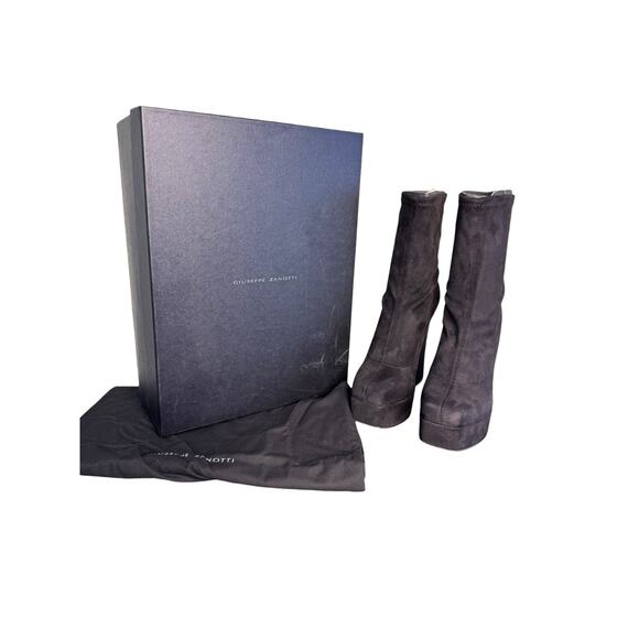 Giuseppe Zanotti NIB 145mm Aureliee Suede Sock Boots in Black Size 39.5 - Picture 2 of 15